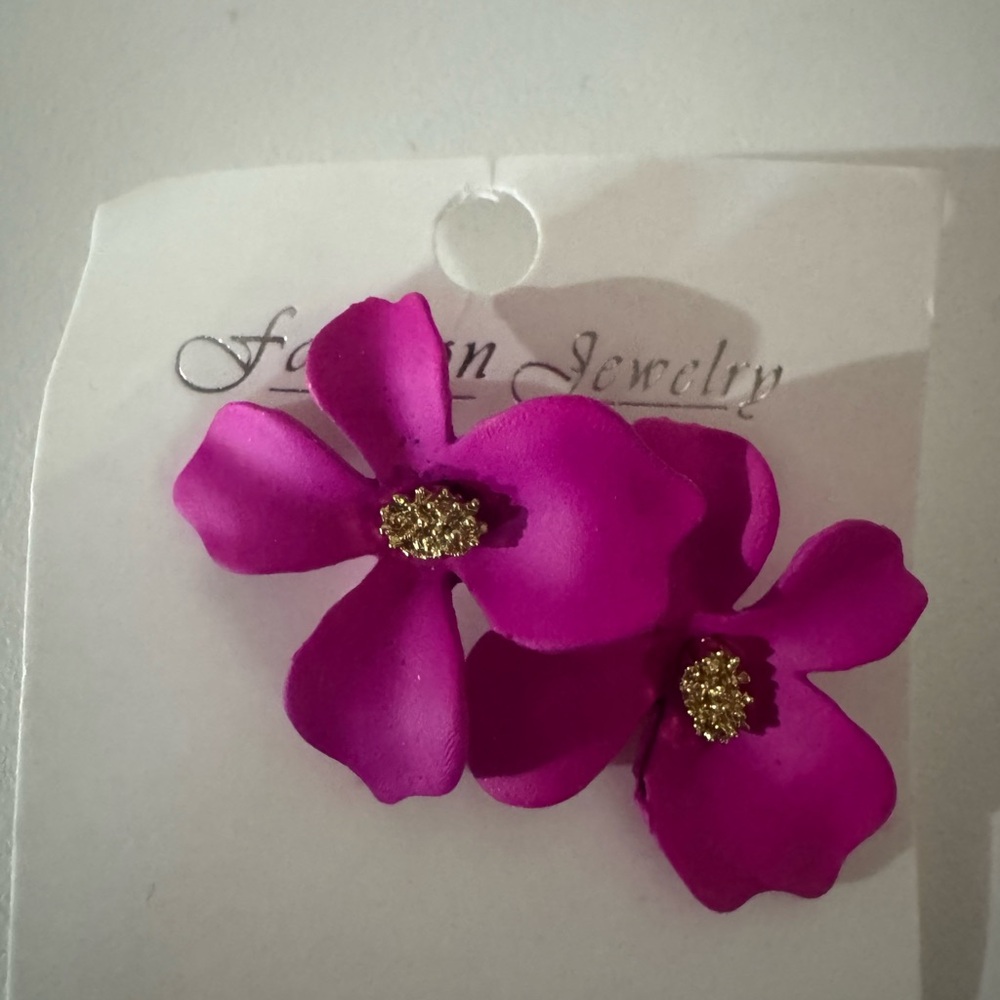 Fuchsia Floral Earrings